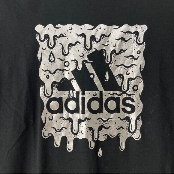 Adidas Black Short Sleeve Tee size M 10-12 - Picture 2 of 5